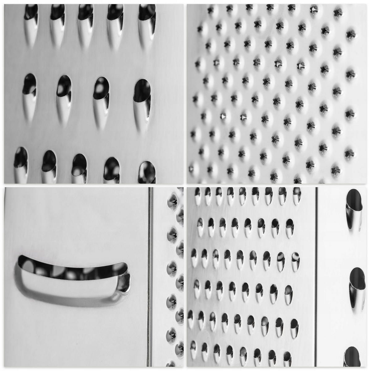 REIBE aus Edelstahl, Viereck - Silberfarben, Metall (7/21.2/9.2cm) - KADAX