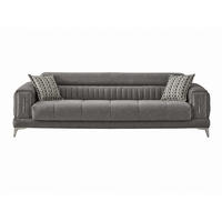 3-SITZER SOFA Arica Grau - Grau, Holzwerkstoff/Kunststoff (247/80/95cm)