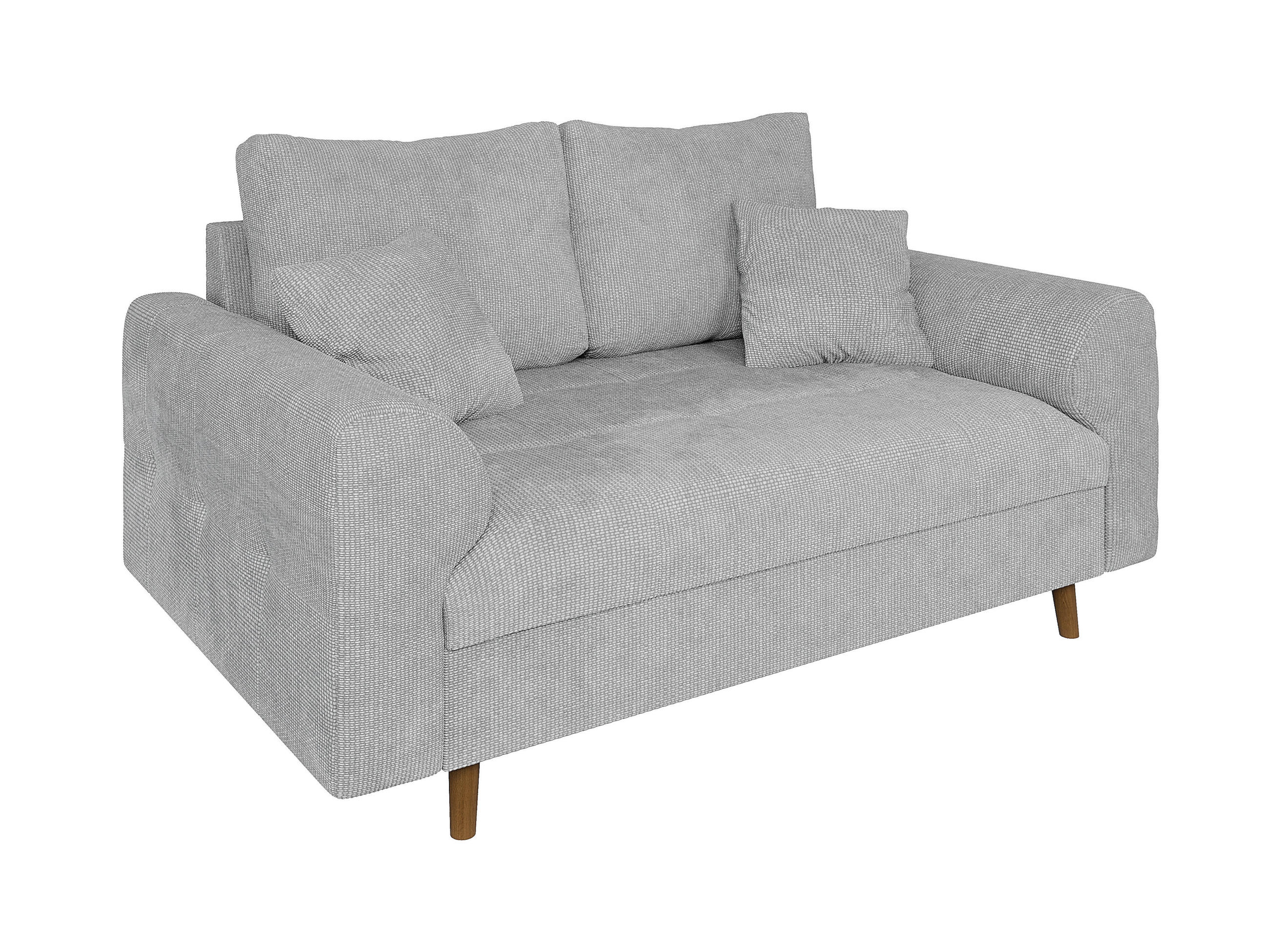2-SITZER-SOFA Sigurd Hellgrau Chenille - Hellgrau/Braun, Holz/Textil (150/81/93cm) - S-Style Möbel