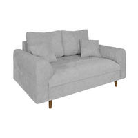 2-SITZER-SOFA Sigurd Hellgrau Chenille - Hellgrau/Braun, Holz/Textil (150/81/93cm) - S-Style Möbel