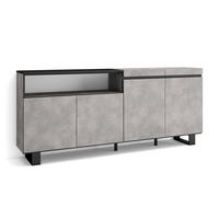 SIDEBOARD zementgrau, 200/35/87cm - Grau, Holzwerkstoff (200/87/35cm) - Skraut Home