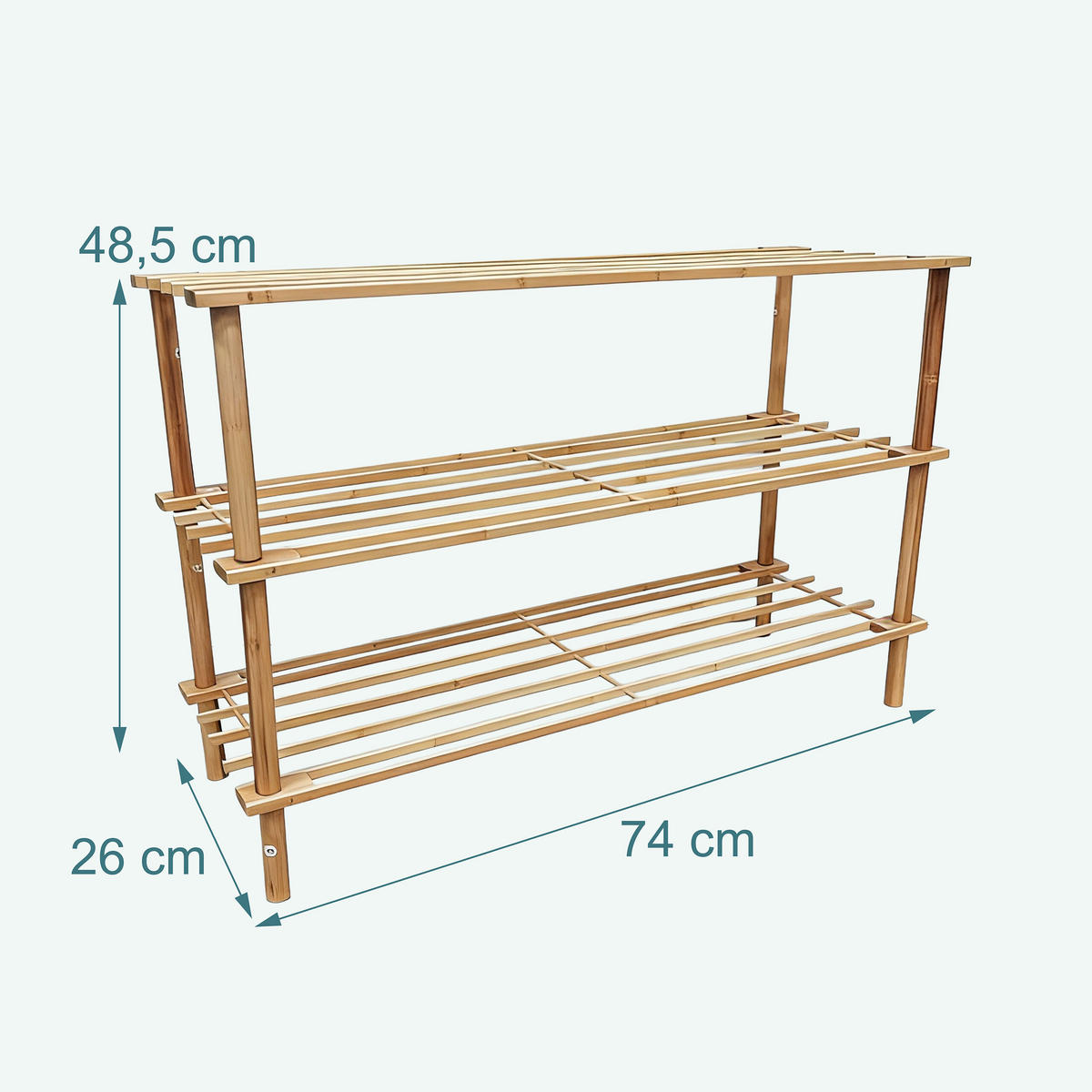 REGÁL - světle hnědá, dřevo (74/48/26cm) - Relaxdays