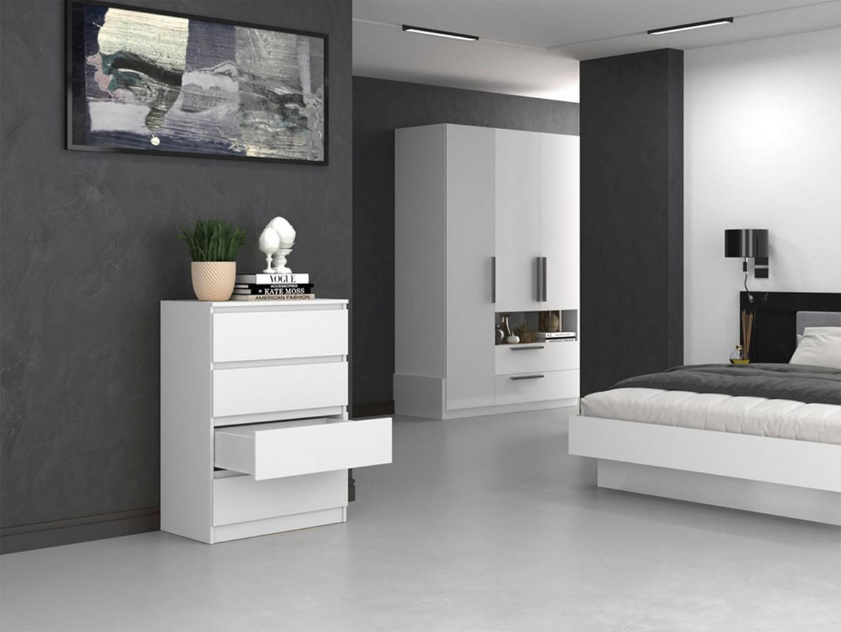 KOMMODE Malwa weiß, 97 x 70 x 40 cm - Weiß, Holzwerkstoff (70/97/40cm) - Selsey