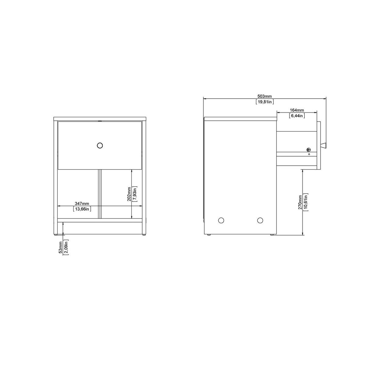NACHTSCHRANK weiß - Weiß, Holzwerkstoff (38/48/30cm) - ebuy24