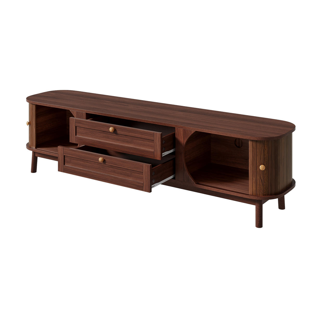 TV STOLIK in orech-Optik, Fernsehschrank s Schiebetüren - dub sonoma, kompozitné drevo (170/46/39cm) - Urban Meuble