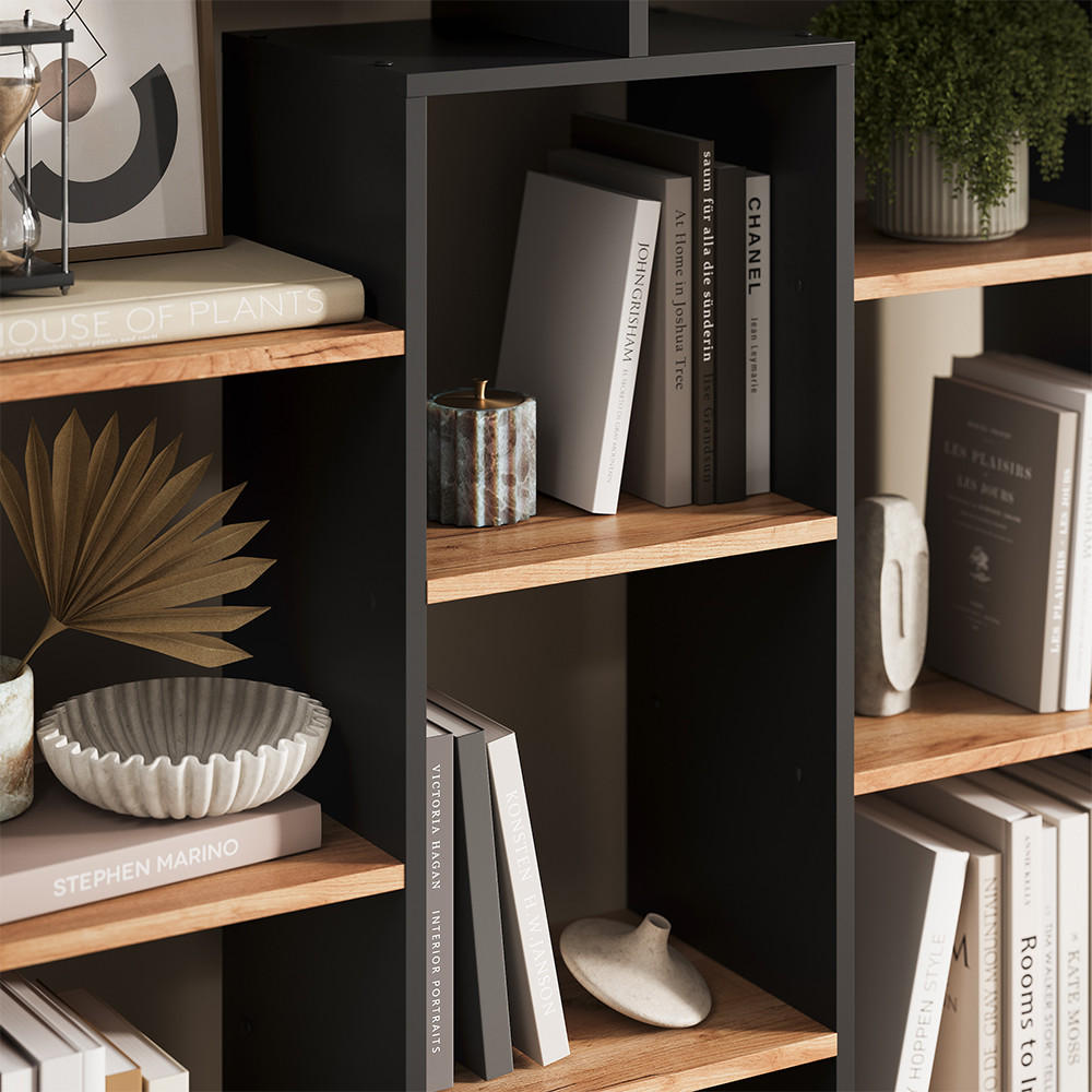 RAUMTEILER Anthrazit/Goldkraft Eiche 107.2 x 143 cm - Honigeiche/Anthrazit, Holzwerkstoff (107.2/143/29cm) - Vicco