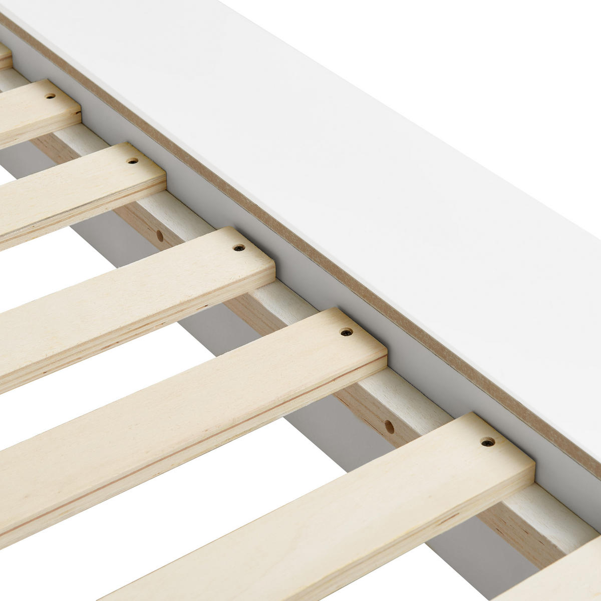 BETT mit LED 160x200 cm Weiß Zen - Weiß, Holzwerkstoff (160/200cm) - Beliani