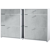 SCHUHSCHRANK Today Fronten in Beton Oxid Optik - Hellgrau, Holzwerkstoff (155.5/95/28cm) - Vladon