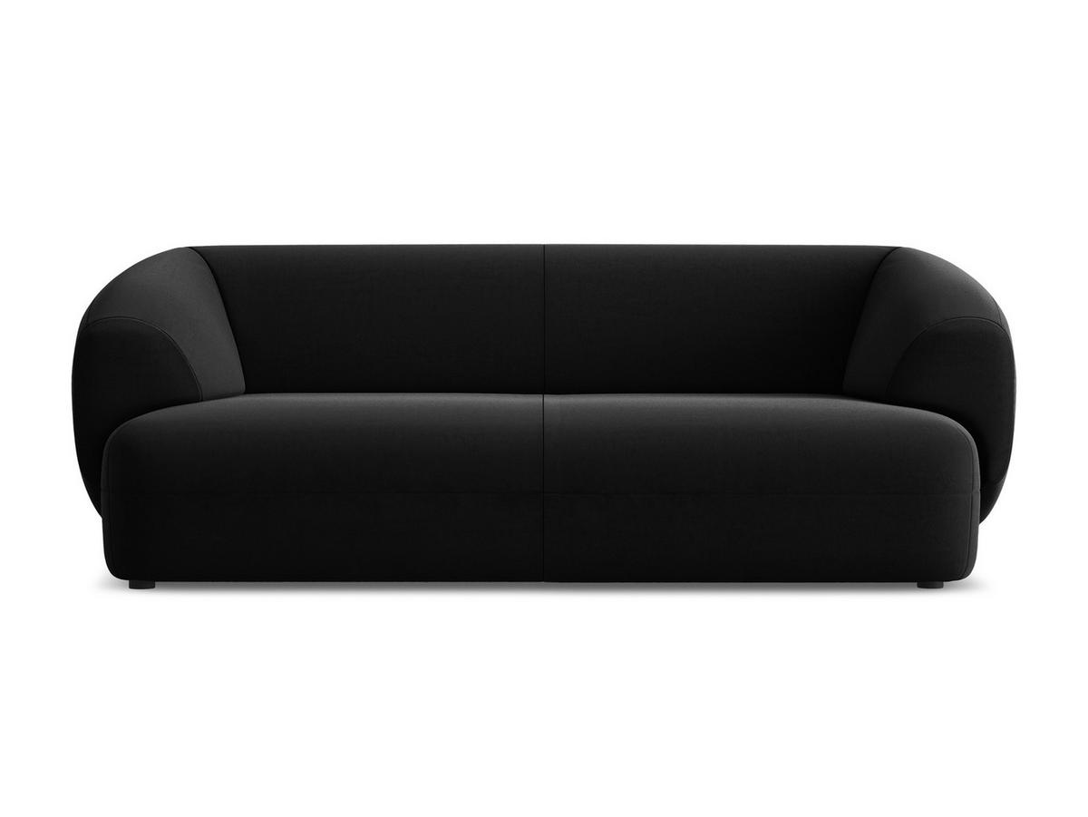 3-SITZER SOFA Samt Stoff Schwarz - Schwarz, Kunststoff/Textil (212/81/98cm) - Makamii
