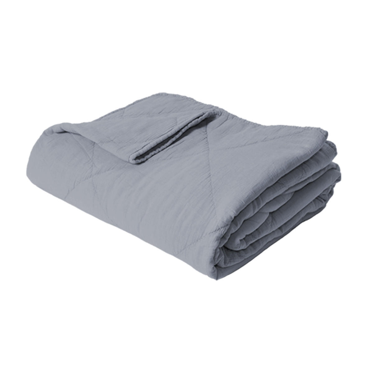 DECKE 140 x 200 cm, 100% Baumwolle, Staubblau - Blaugrau, Textil (140/200cm) - Au Maison