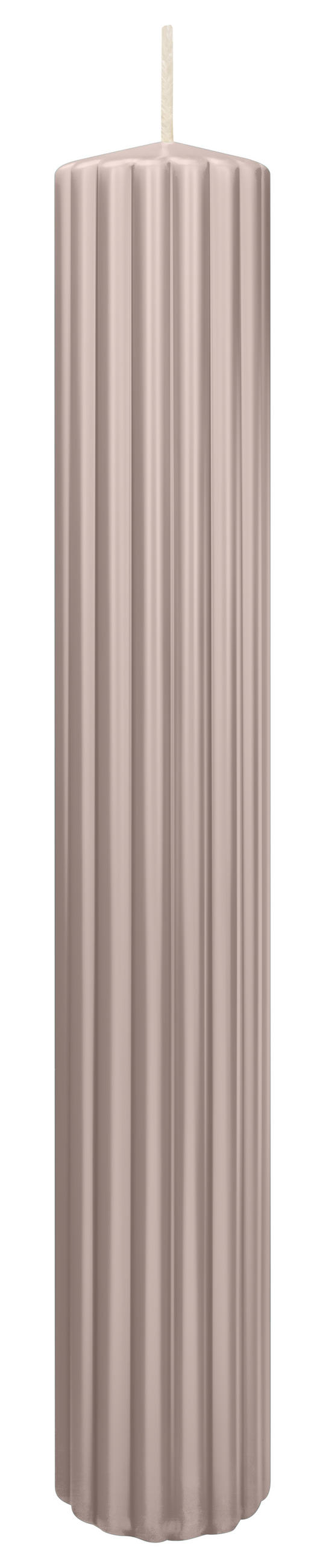 RILLEN KERZEN Silbergrau 300 x Ø 45 mm, 4 Stück - Hellgrau, Paraffin (8/15/15cm) - Wiedemann Kerzen