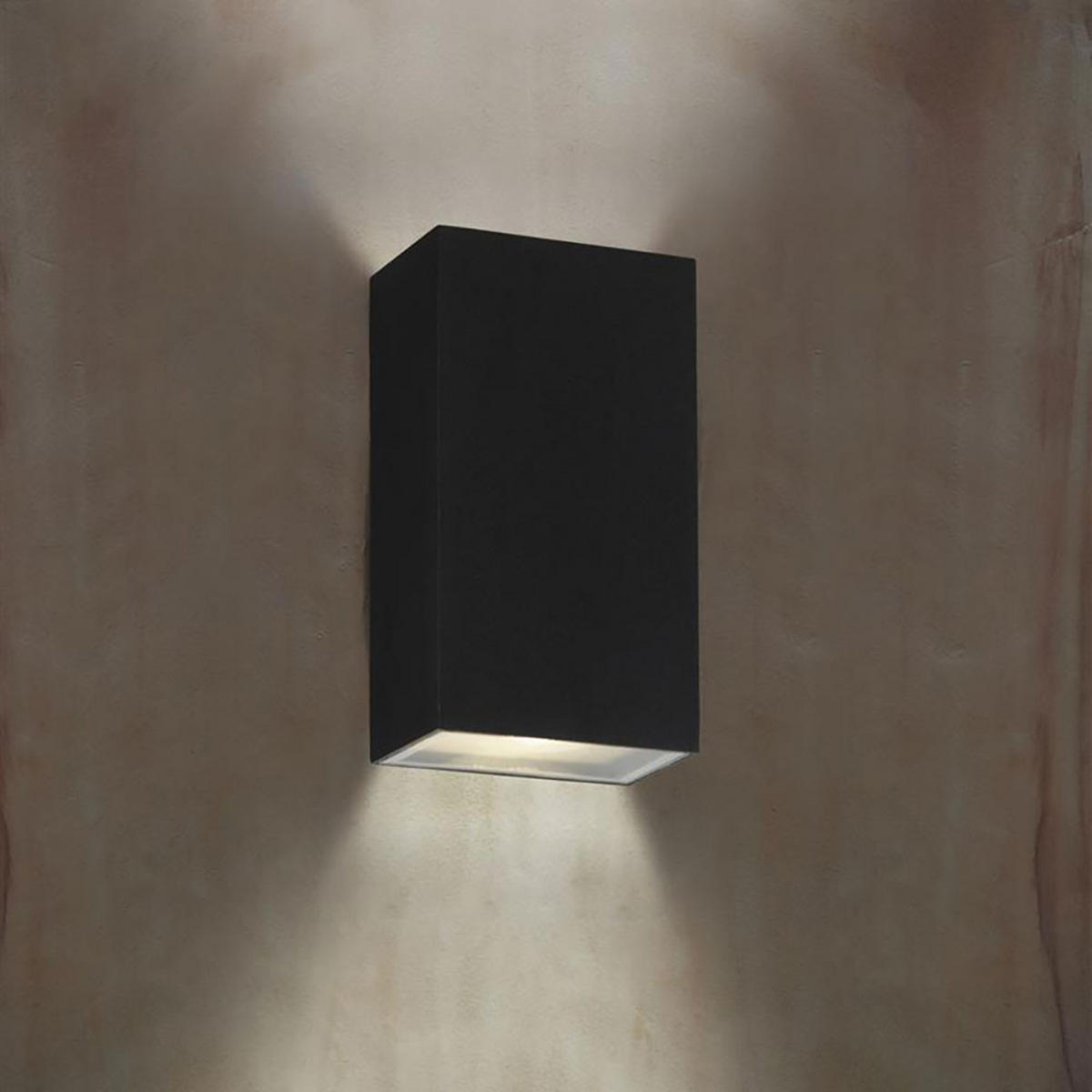 LED AUSSEN-WANDLEUCHTE Aluminium Schwarz - Schwarz, Glas (9/16.2/6cm) - SearchLight