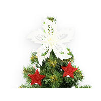 WEIHNACHTSBAUM künstlicher 25 cm, TINY 5, mit 23-teiligem Weihnachtsbaumschmuck, inkl. Metallständer und Aufbewahrungsbox - Rot/Silberfarben, Kunststoff/Stein (18/25cm) - LAALU