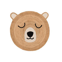 JUTE-TEPPICH Teddybär Ø 120 cm - Braun, Naturmaterialien (120/127cm)