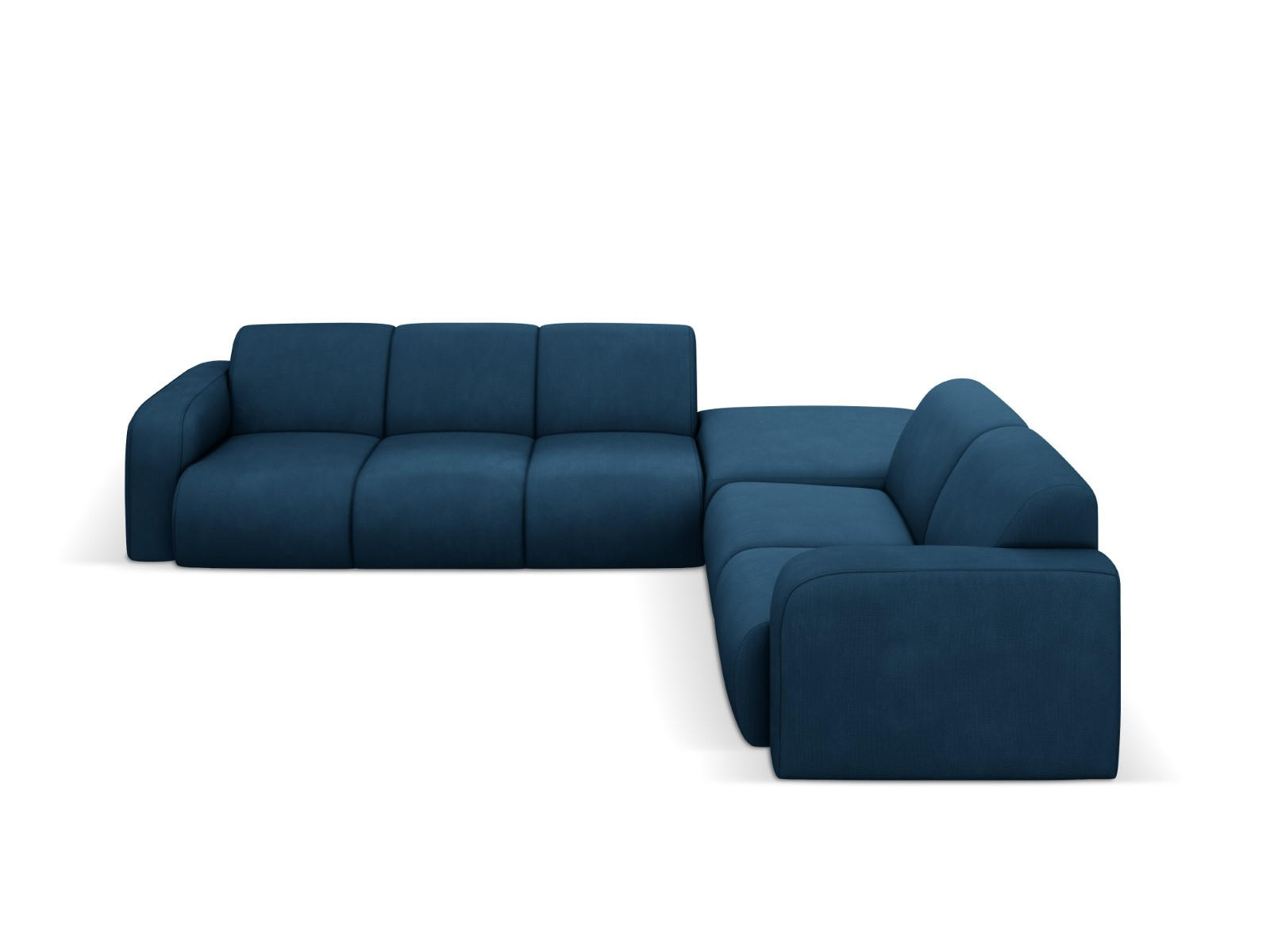 ECKSOFA rechts Molino aus strukturiertem Stoff königsblau 6 Sitzplätze - Blau, Textil (250/315cm) - Micadoni