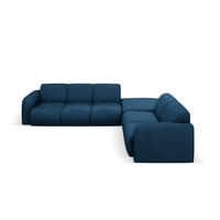 ECKSOFA rechts Molino aus strukturiertem Stoff königsblau 6 Sitzplätze - Blau, Textil (250/315cm) - Micadoni