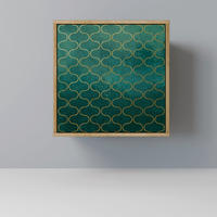 SIDEBOARD TESSELATED GREENERY, Eichefarben, 57,5x42x57,5 cm, Ohne Füße - Eichefarben/Multicolor, Holzwerkstoff (57.5/57.5/42cm) - SpaceRebels