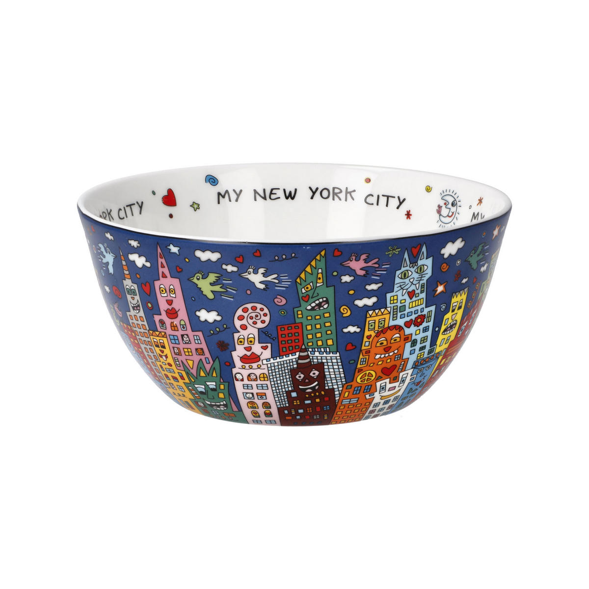 KÜNSTLERSCHALE James Rizzi - My New York City Night, Pop Art, Fine Bone China, Bunt, 15 cm - Multicolor, Keramik (7cm) - Goebel