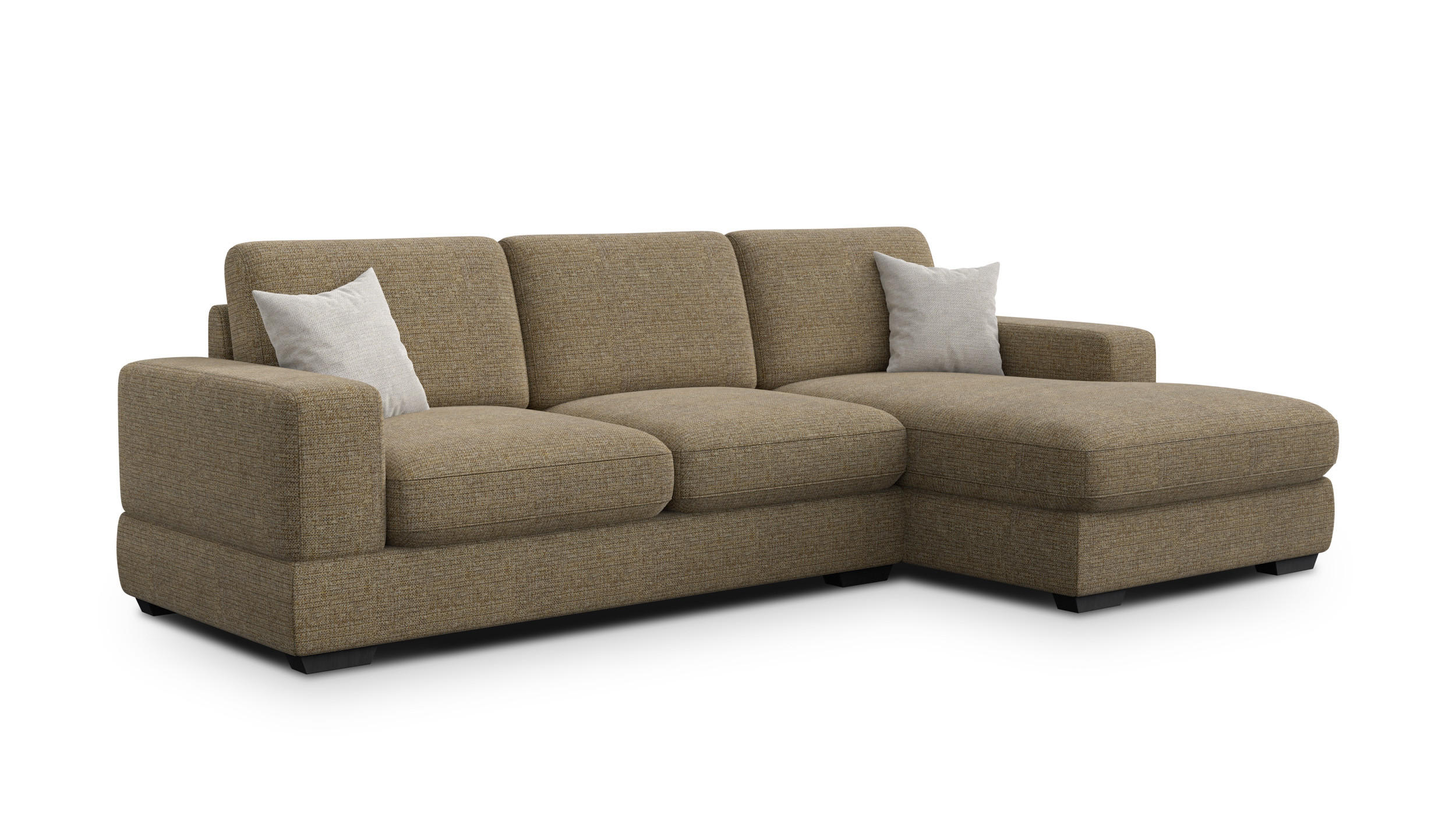 ECKSOFA OTTO 4-Sitzer, taupe - Taupe/Schwarz, Holz/Textil (279/159cm) - Courtois Laville