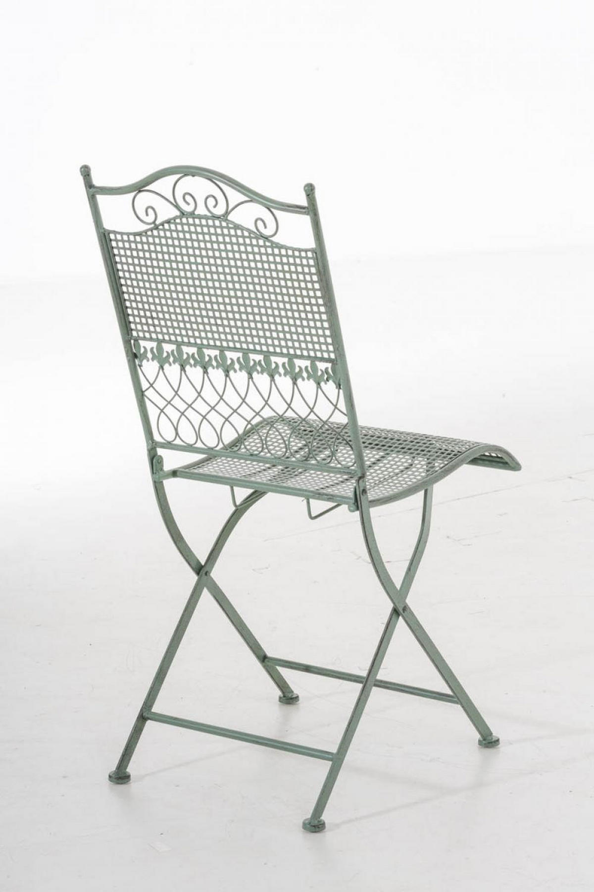 GARTENKLAPPSTUHL Metall Antik-Grün - Grün, Metall (41/91/50cm) - CLP