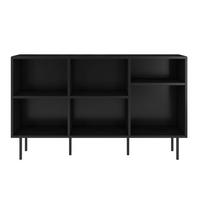 SIDEBOARD Mirka, Schwarz, offene Fächer, Minimalistisch - Schwarz, Holzwerkstoff/Metall (130/80/30cm) - Dancan