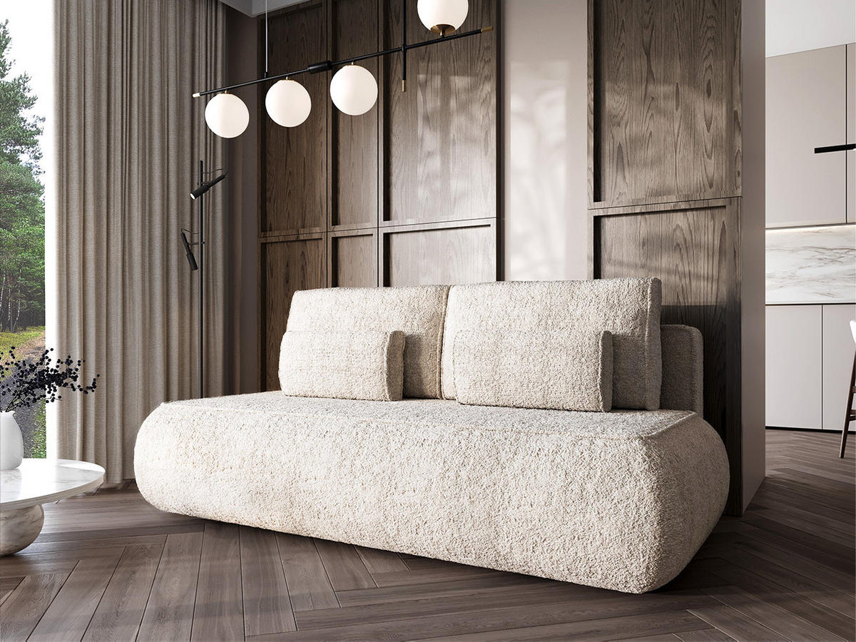 SCHLAFSOFA mit Bettkasten BELLS Hellbeige - Beige, Holzwerkstoff (214/96/96cm)