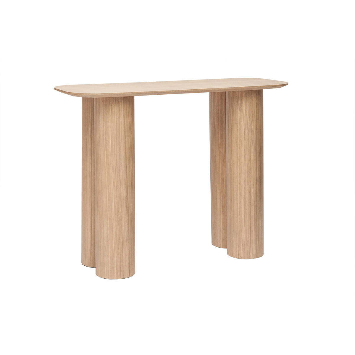 KONSOLE Helles Holz B100 cm FOLEEN - Eiche Bianco, Holz (100/40/75.7cm) - Miliboo