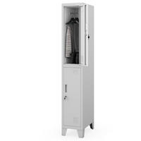 UMKLEIDESCHRANK Spind BARTEK 2 Abteile 172x29,2x45cm Grau - Grau, Metall (29.2/172/45cm) - Jan Nowak
