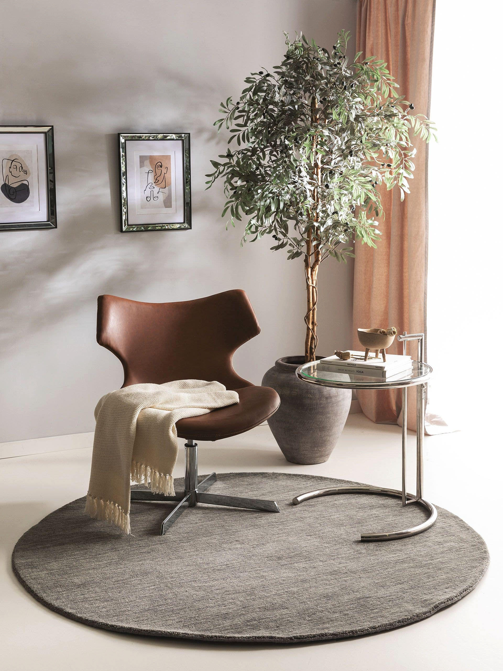 WOLLTEPPICH rund Jamal Grau ø 200 cm rund - Grau, Textil (200/200cm) - benuta Nest