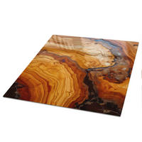TISCHPLATTE 50x50 cm – Maserungsmuster - Braun, Glas (0.4/50/50cm) - Wallfluent