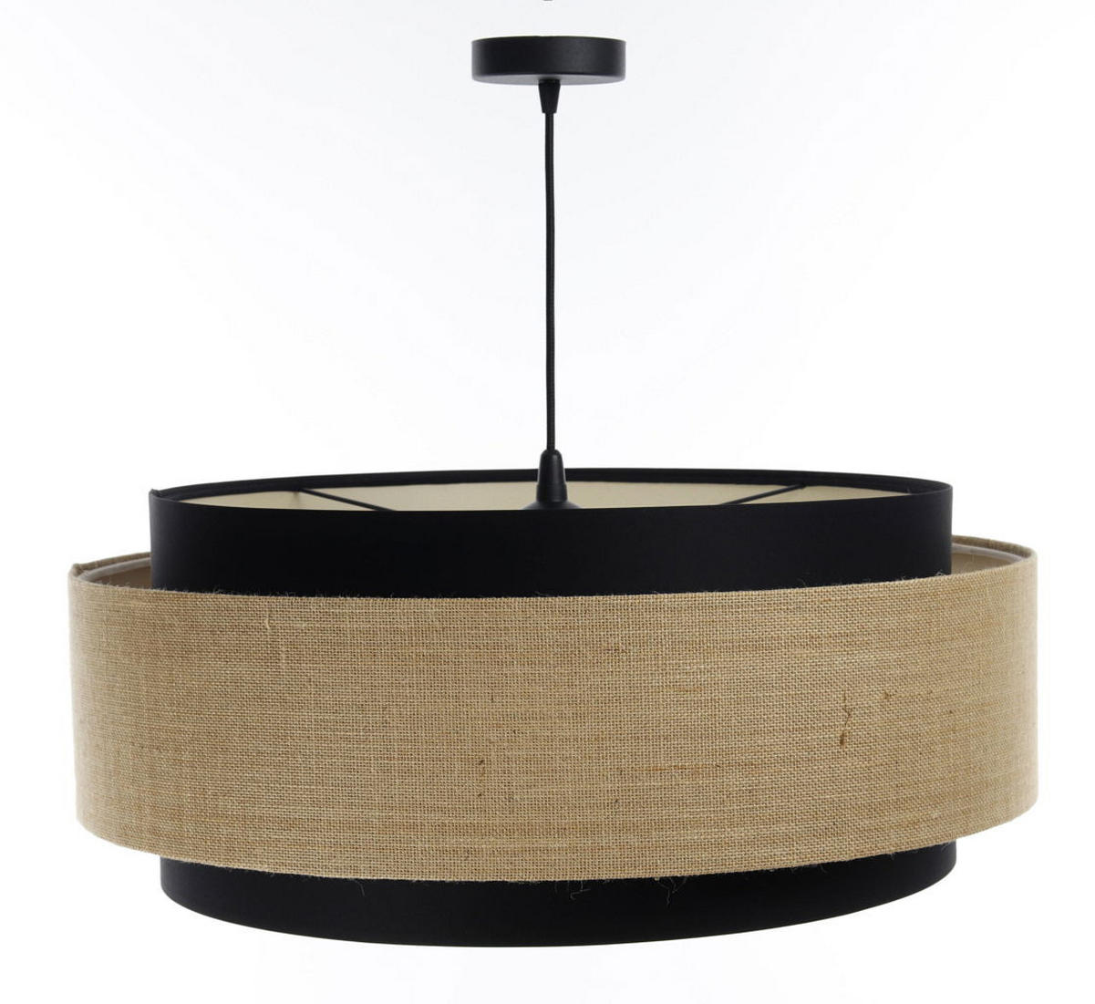 HÄNGELEUCHTE Schwarz 60/25 cm - Beige, Kunststoff (60/1.9/25cm) - ONZENO