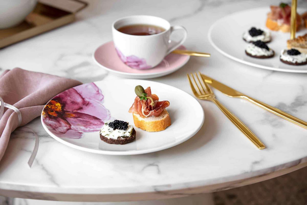 KAFFEESET Rose Garden weiß-rosa 6er Set - Weiß/Rosa, Keramik (25/13/28.5cm) - Villeroy & Boch