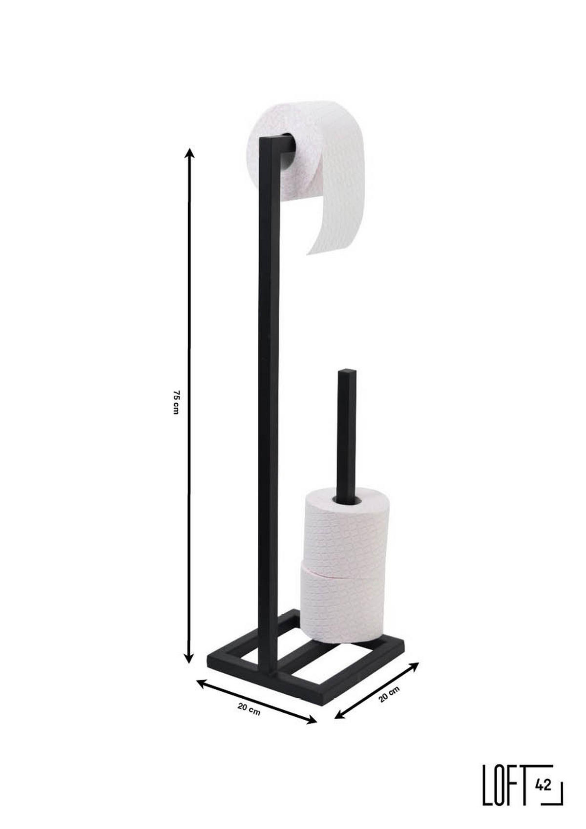 TOILETTENPAPIERHALTER Jack Schwarz - Schwarz, Metall (20/75/20cm) - LOFT42