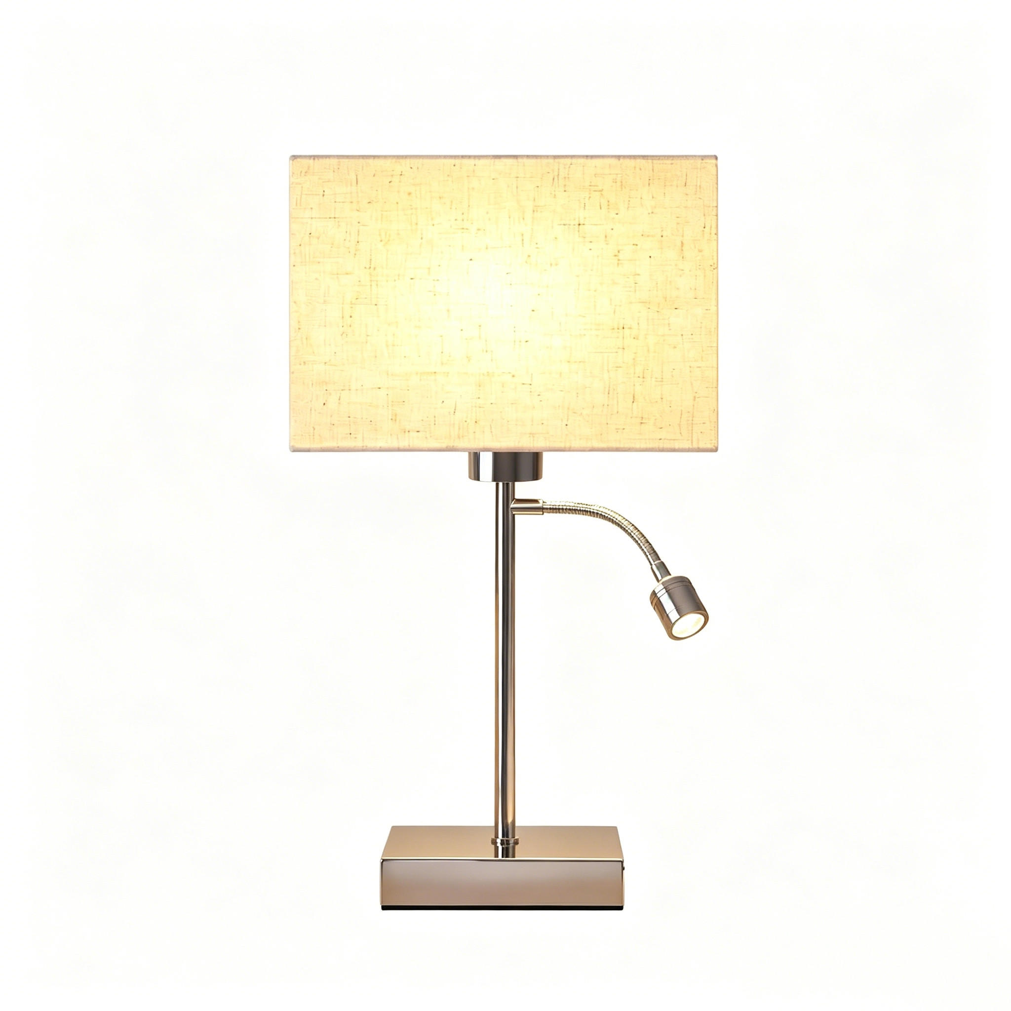 TISCHLAMPE Xylox 15/10/38 cm - Chromfarben/Braun, Textil/Metall (15/10/38cm) - ZMH