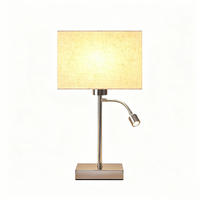 TISCHLAMPE Xylox 15/10/38 cm - Chromfarben/Braun, Textil/Metall (15/10/38cm) - ZMH