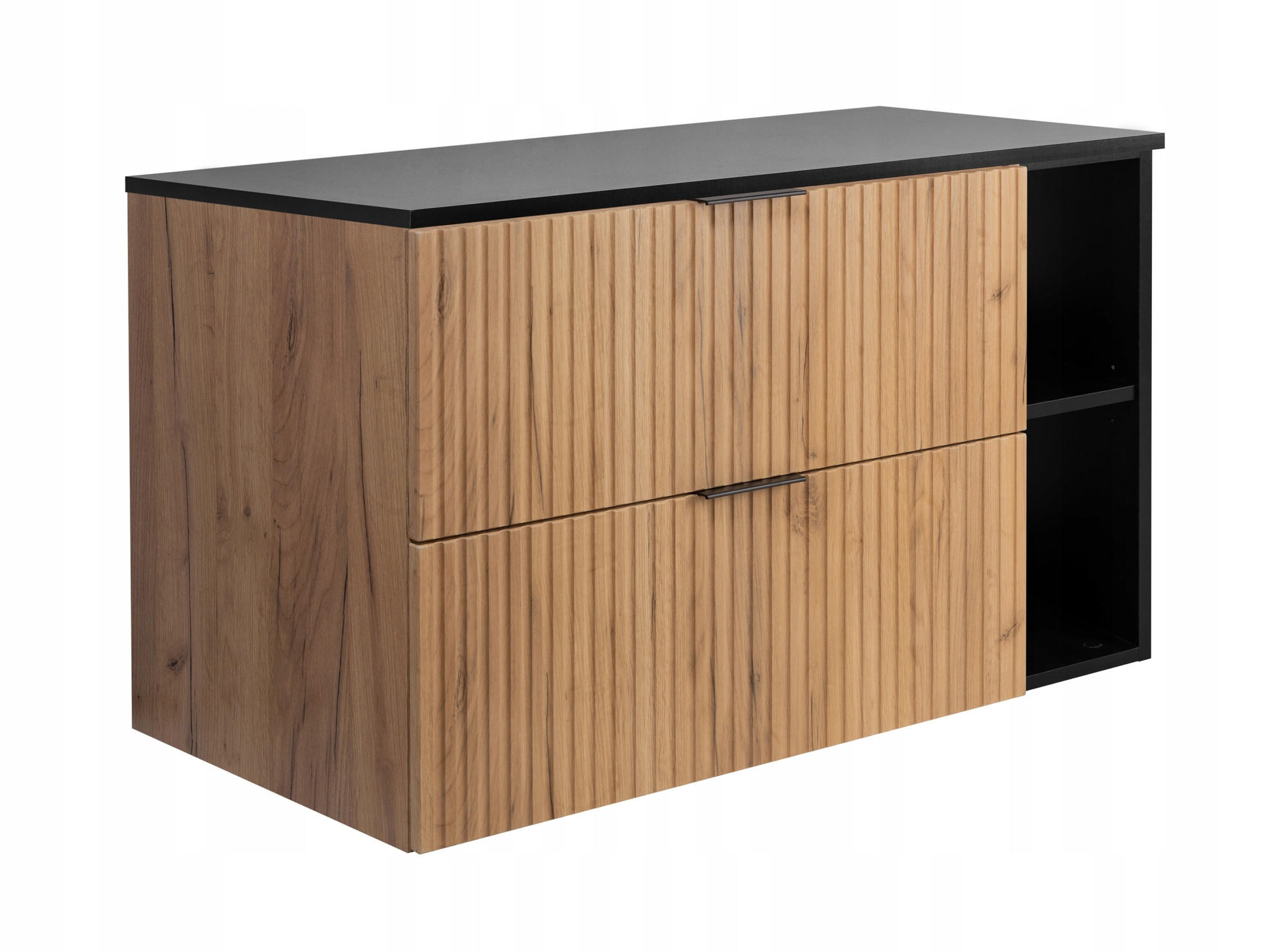 WASCHBECKUNTERSCHRANK FLOW mit Regal + Platte Eiche Craft 100/57/46 cm - Eichefarben, Holzwerkstoff (100/57/46cm) - Rodan
