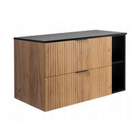 WASCHBECKUNTERSCHRANK FLOW mit Regal + Platte Eiche Craft 100/57/46 cm - Eichefarben, Holzwerkstoff (100/57/46cm) - Rodan