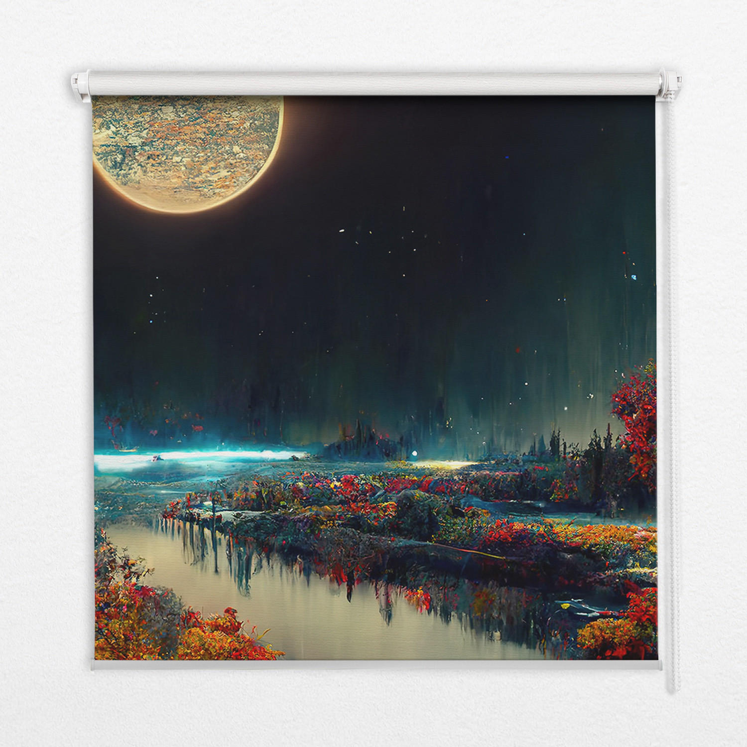 TULUP VNITŘNÍ roleta - okenní roleta - roleta - 100x140 cm - Řeka v měsíčním světle