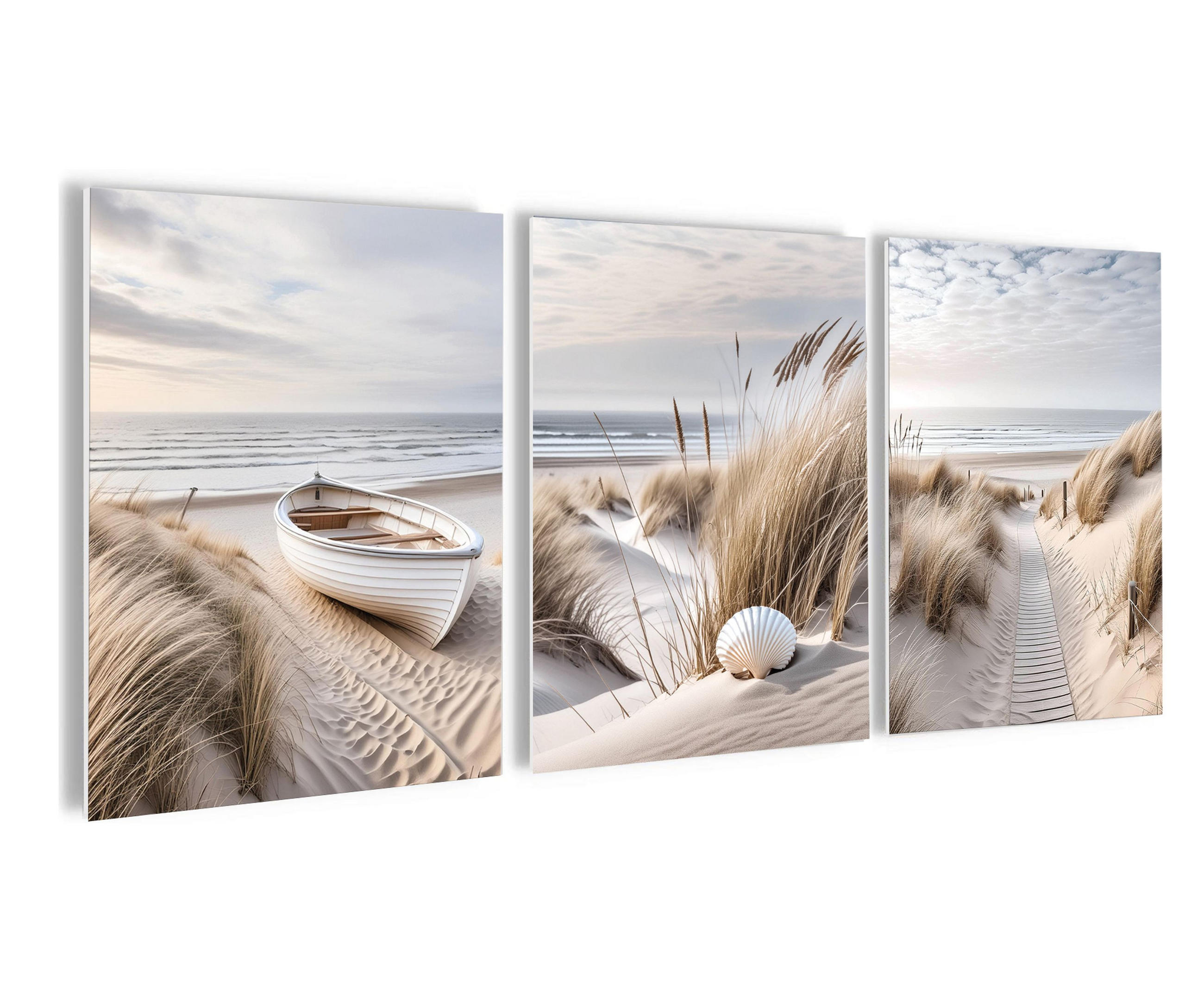 BILDBILDERSET 3er-Set 30x40 cm Meer Strand beige - Beige, Kunststoff (30/40cm) - artissimo