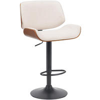 BARHOCKER Beverley 93x55x51 cm walnuss/creme - Creme, Textil (55/93/51cm) - furnicato