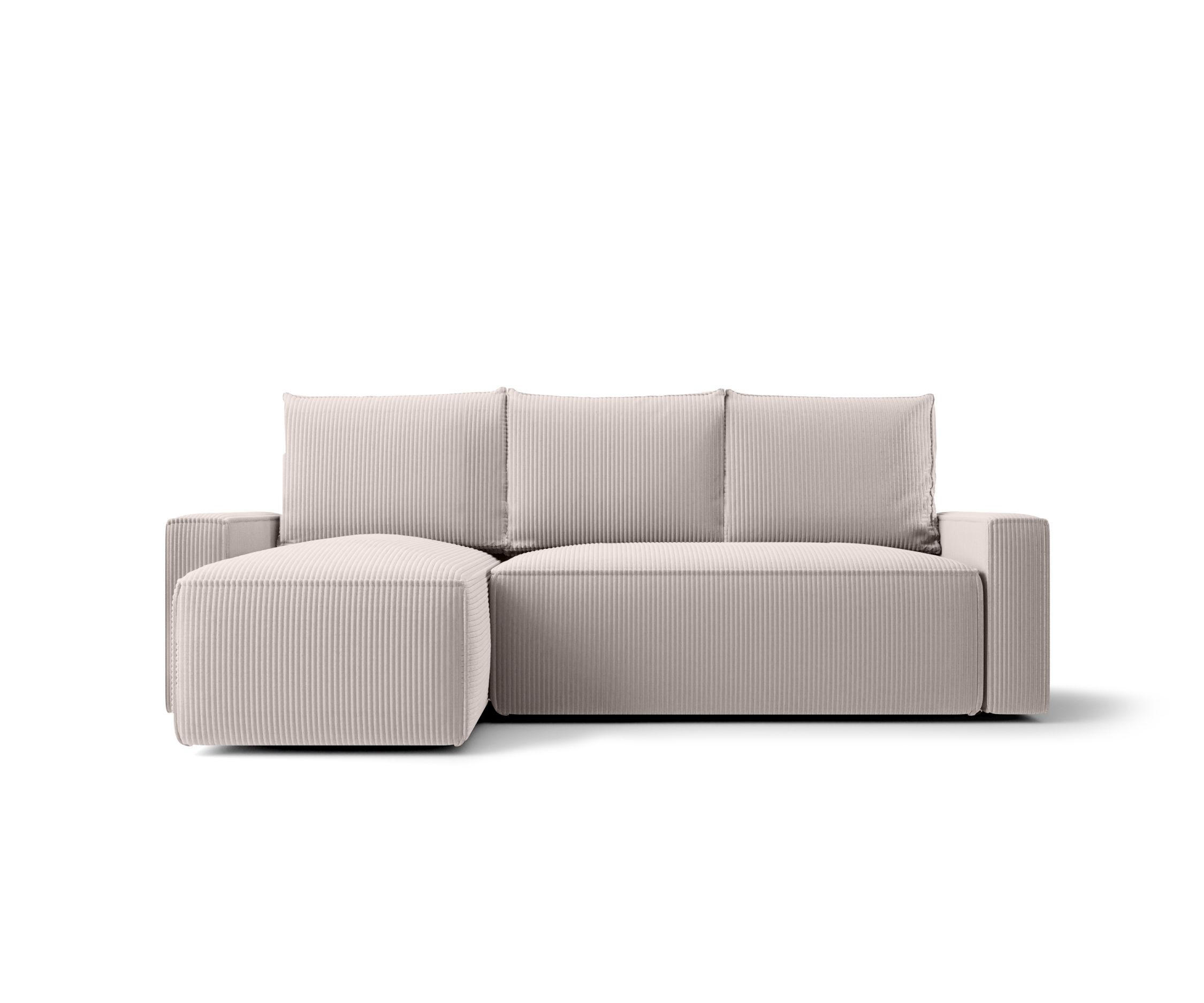 ECKSOFA mit Schlaffunktion SAVIO Poso 100 Links - Ecru, Textil (232/140cm) - Bedante