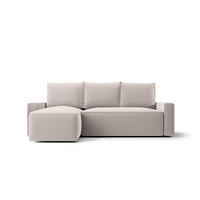 ECKSOFA mit Schlaffunktion SAVIO Poso 100 Links - Ecru, Textil (232/140cm) - Bedante