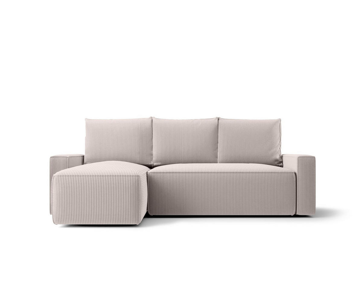 ECKSOFA mit Schlaffunktion SAVIO Poso 100 Links - Ecru, Textil (232/140cm) - Bedante