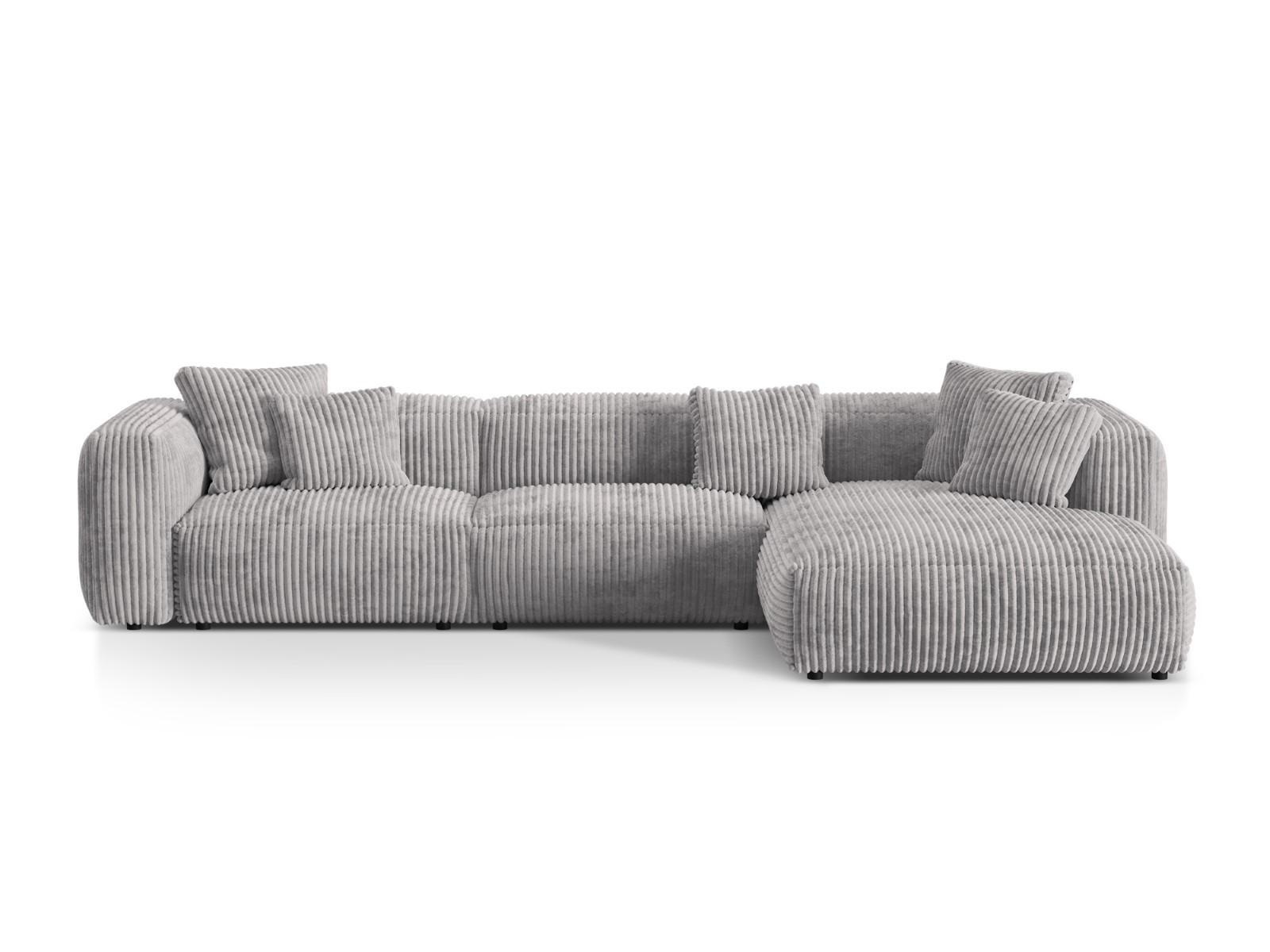 ECKSOFA modular rechts Martina aus Cord hellgrau 3 Sitzplätze - Hellgrau, Textil (176/332cm) - Micadoni