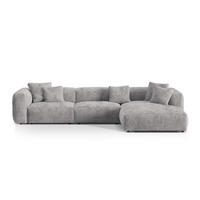 ECKSOFA modular rechts Martina aus Cord hellgrau 3 Sitzplätze - Hellgrau, Textil (176/332cm) - Micadoni
