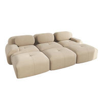 ECKSOFA modular rahmenlos Cord Beige montagefrei - Beige, Textil (298/75/178cm) - IVMEU