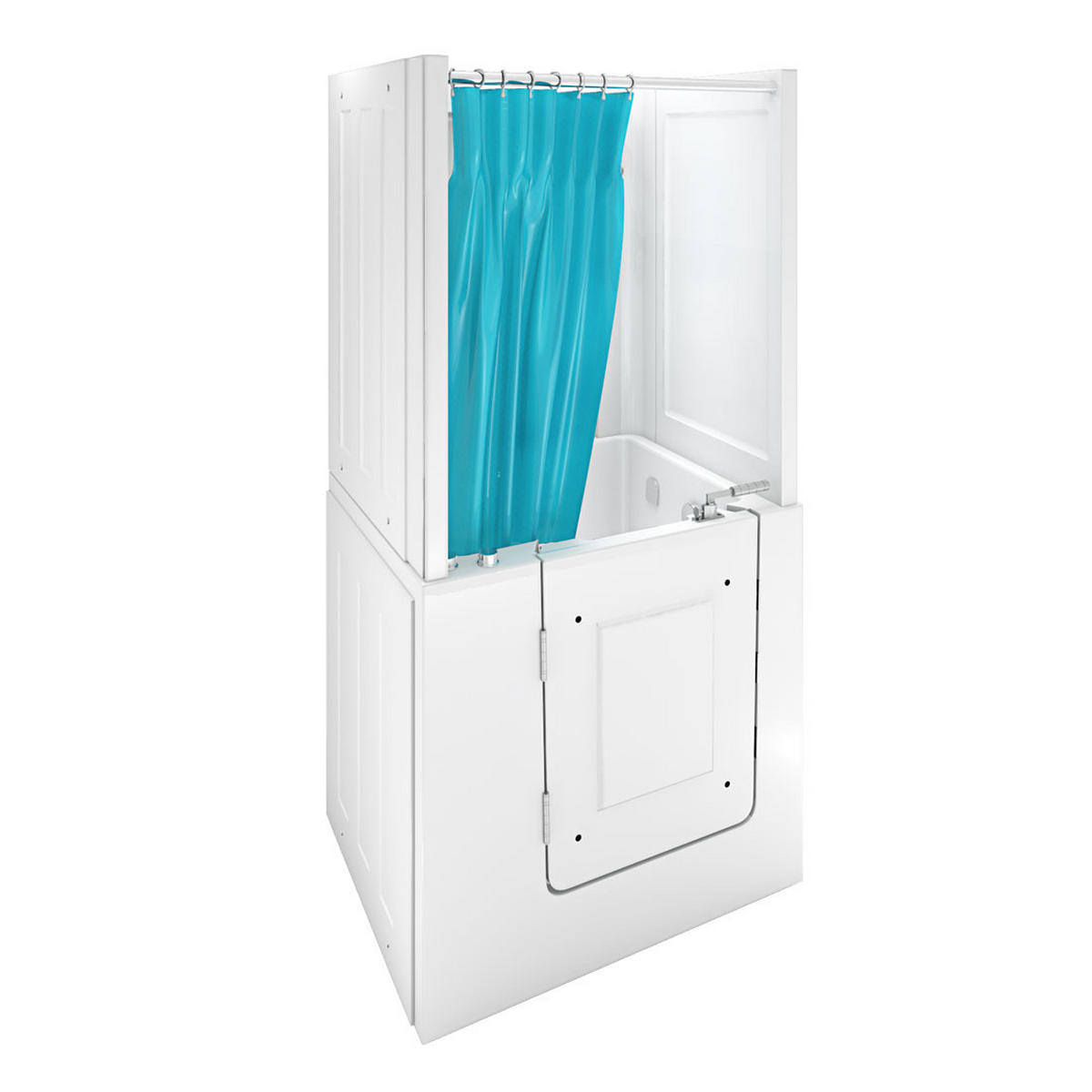 DUSCHE Whirlpool mit Tür S02D-WP-TH-C-L - Weiß, Glas/Kunststoff (100/78/205cm) - AcquaVapore by Sandra Jentho