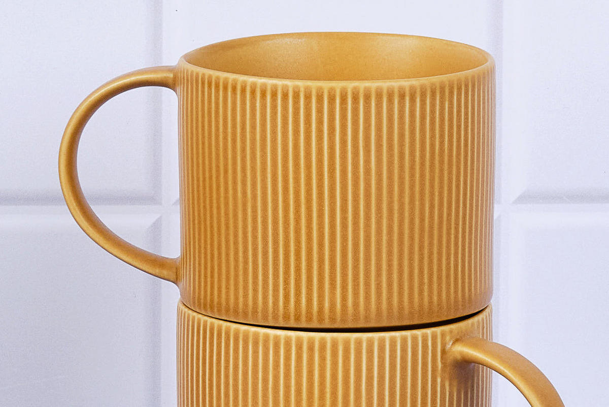 BECHER Scandi 500ml - 4er-Set - Ocre - Gelb, Keramik (0.5L) - Björn