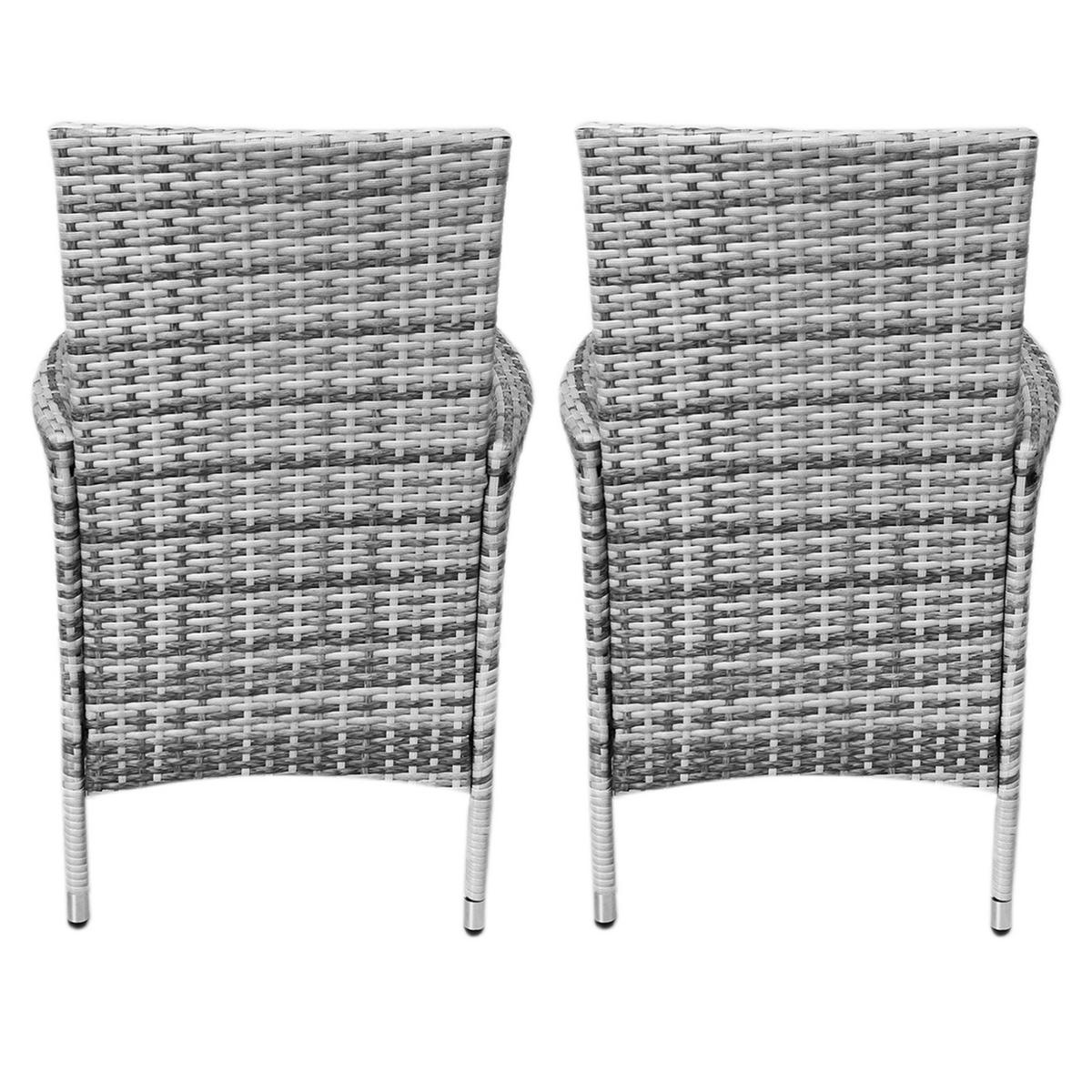 RATTAN-BISTRO-SET Hellgrau - Hellgrau, Kunststoff - Monstershop
