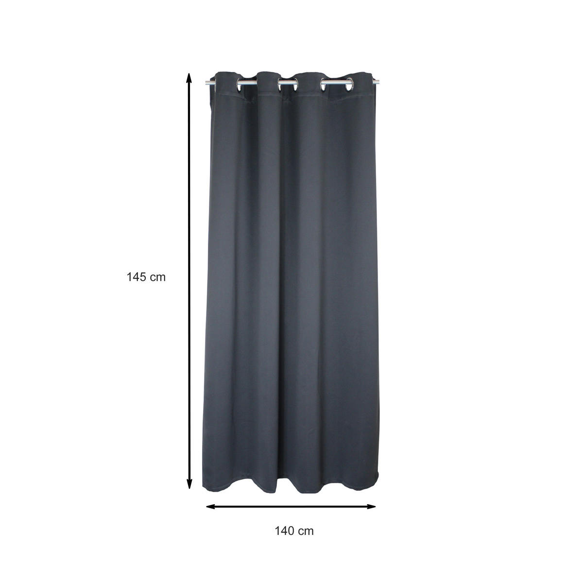 VERDUNKELUNGSVORHANG Ösen 140/145 cm Anthrazit - Anthrazit, Textil (140/145cm) - TiborTex
